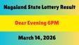 Nagaland Lottery Results OUT; Dear Evening 6PM Saturday Lottery Result 14-06-2026; Find Out The Winners