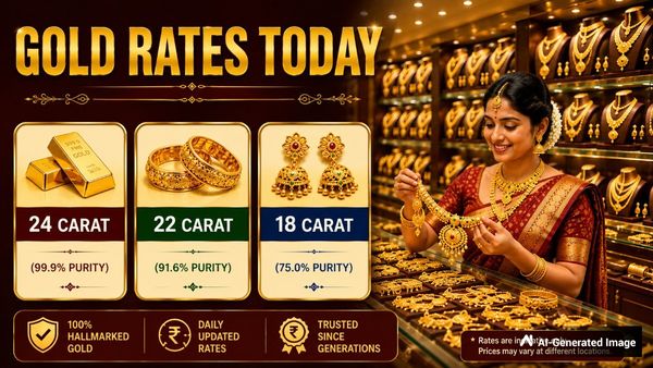 Gold Rates Today (08/05/2026) Drop In Hyderabad, But Up In Chennai: 24K, 22K, 18K Gold At GRT, BHIMA, Abharan