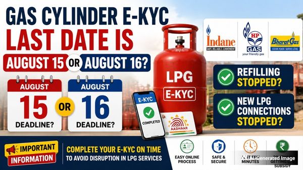 Gas Cylinder E-KYC Deadline August 15 or 16? Indane, HP, BharatGas Refills & New Connections Stopped