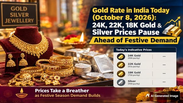 Gold Rate in India Today Oct 8:  Prices Pause Ahead of Festive Demand