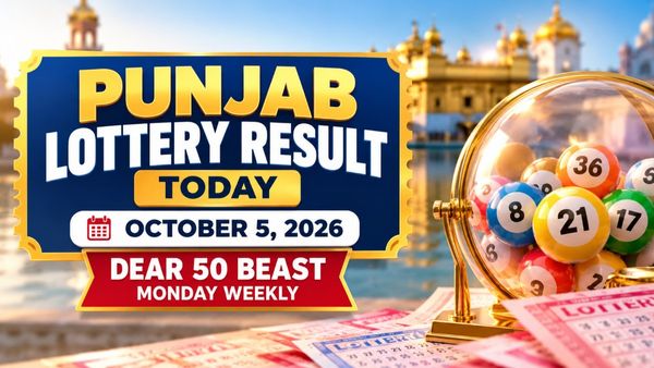 Punjab State Lottery Result Today (05-10-2026) LIVE: Dear 50 Beast Monday Weekly Lottery OUT