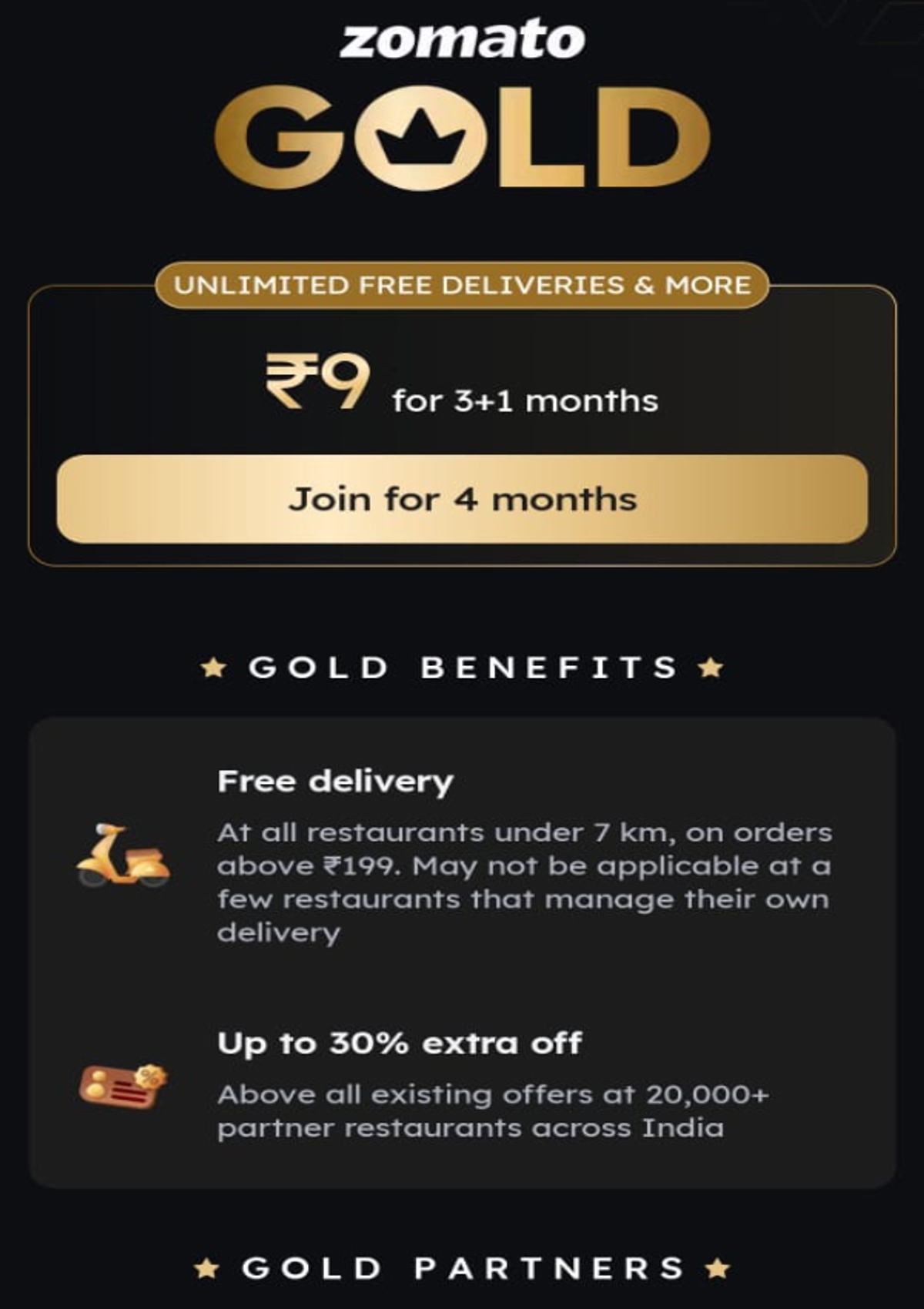 Zomato Flash Sale  Zomato Gold Memberships Now Available for Just Rs 9 for 4 Months