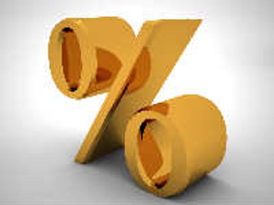 sign per cent in gold colour