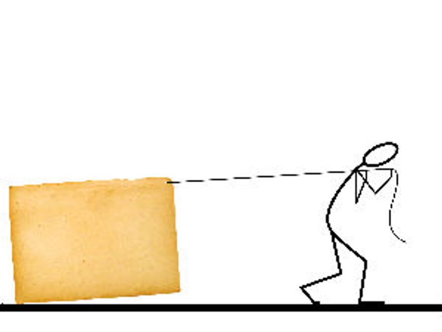 pulling paper