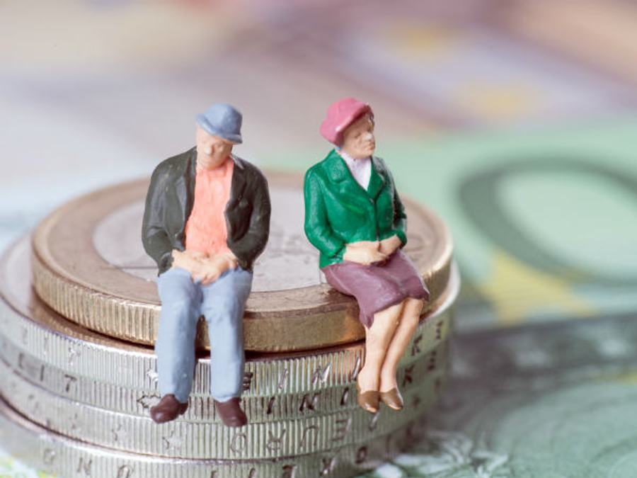 two people sitting on coins