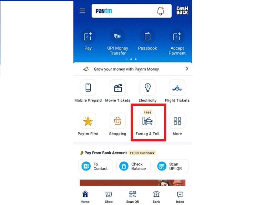 How To Buy And Recharge FASTag On Paytm?