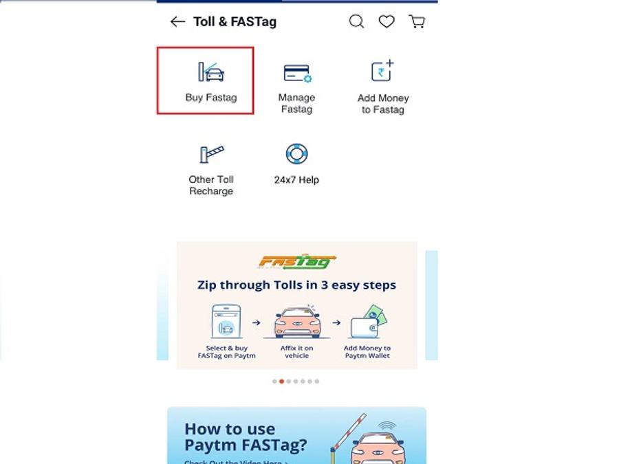 How To Buy And Recharge FASTag On Paytm?