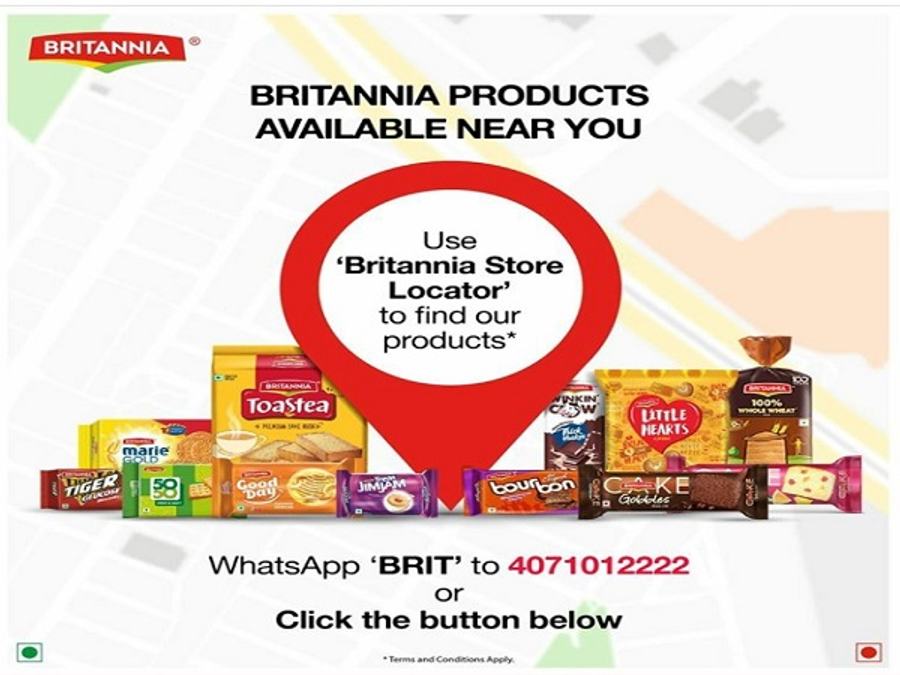 Need Britannia Product: Use WhatsApp-Based Store Locator