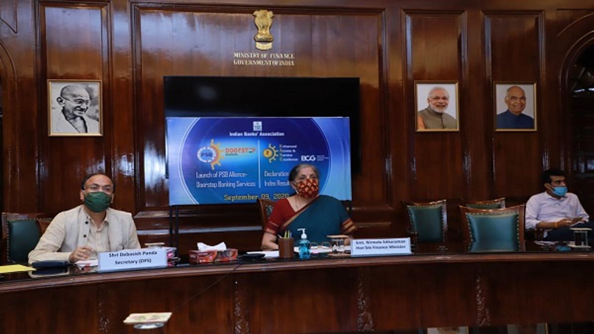 FM Launches Doorstep Banking Services By Public Sector Banks