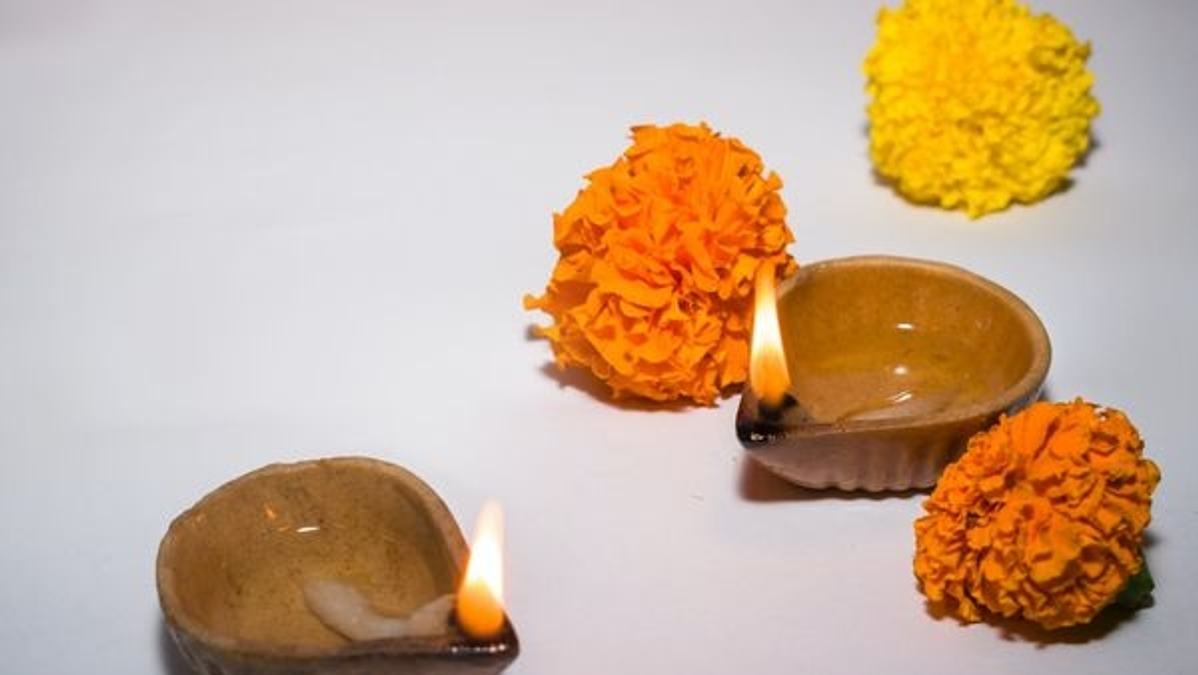 Natural Rangoli made from kitchen items