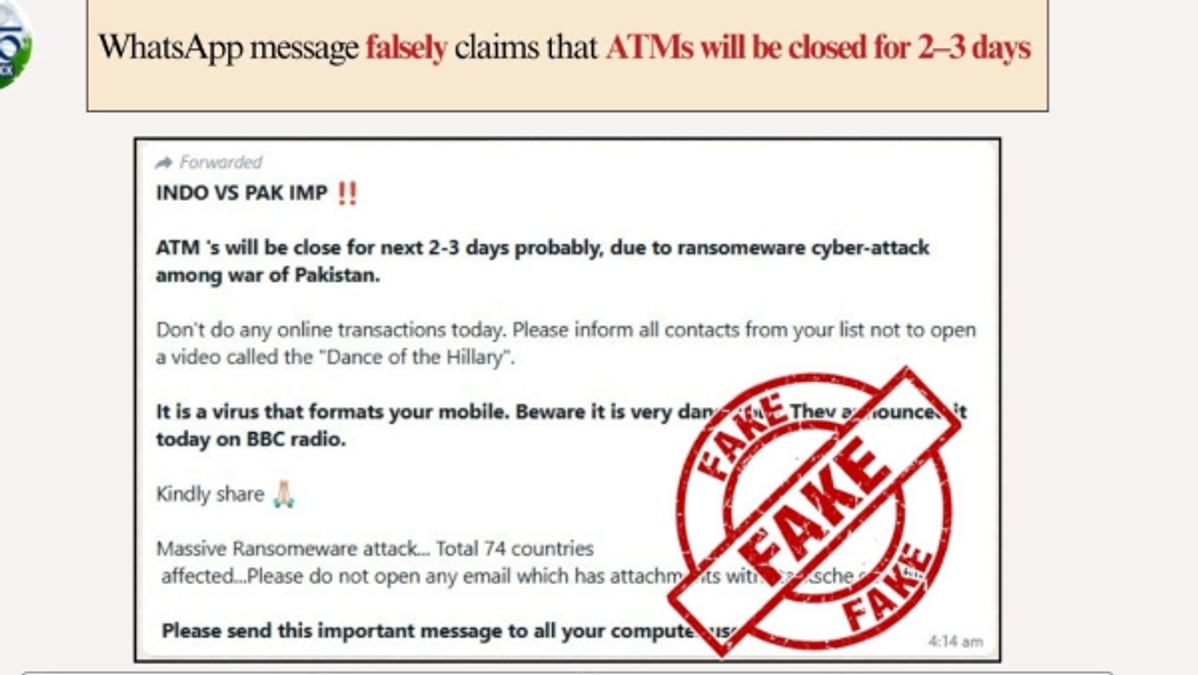 Will ATMs Be Closed For the Next 3 Days in India Due to India-Pakistan WAR  Here s What PIB Fact Check Says