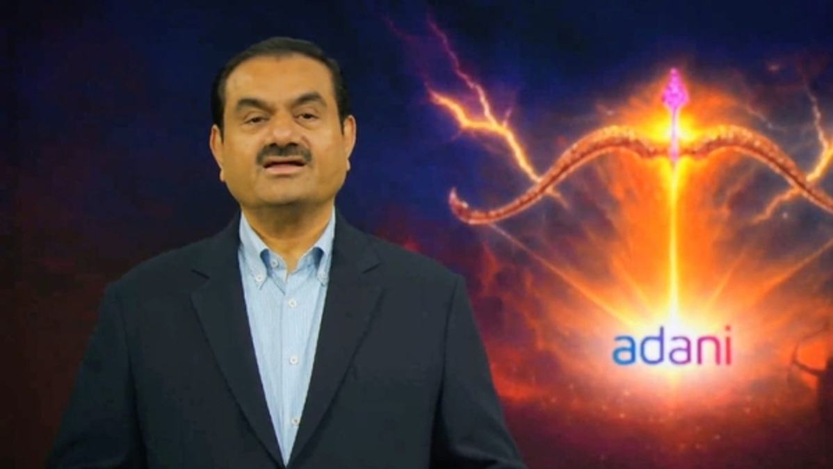 Adani's Address Features Gandiva Symbolism
