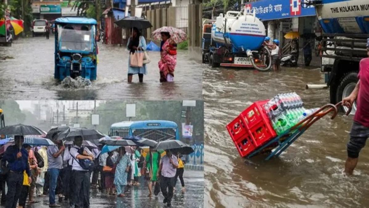Kolkata Rains Wreak Havoc Just Days Before Durga Puja  City Flooded After Overnight Rainfall  Flights  amp amp  Trains Disrupted