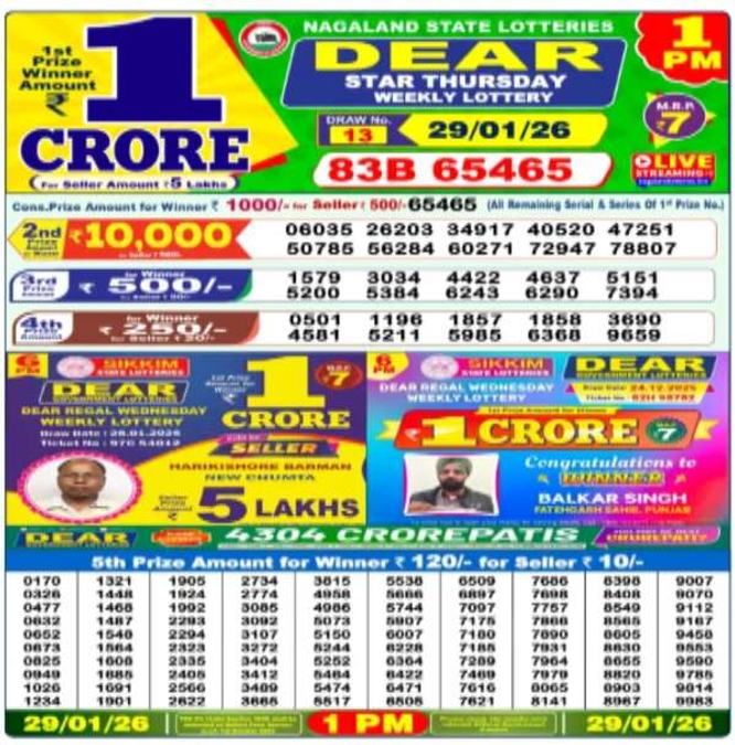 Nagaland State Lottery Result