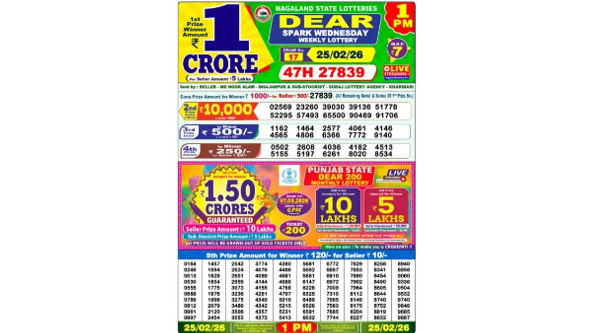 Dear Morning Draw 25 February 2026