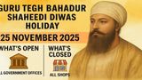 Guru Tegh Bahadur Shaheedi Diwas Holiday Today: Banks, Schools, What’s Open and What’s Closed on 25 November