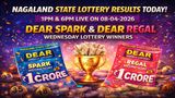 Nagaland Lottery Results Today Of 1PM & 6PM On 08-04-2026; Dear Spark & Dear Regal Wednesday Lottery Winners