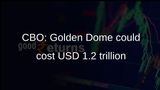 Golden Dome missile defence: CBO estimates USD 1.2 trillion cost over 20 years