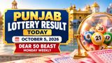 Punjab State Lottery Result Today (05-10-2026) LIVE: Dear 50 Beast Monday Weekly Lottery OUT