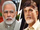 உயரத்தில் மோதல்,  Central மோடி Vs Andhra state சந்திரபாபு நாயுடு, நக்கல் சிரிப்பில் மோடி