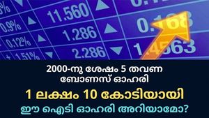 2000-നു ശേഷം 5 തവണ ബോണസ് ഓഹരി; 1 ലക്ഷം 10 കോടിയായി; ഈ ഐടി ഓഹരി കൈവശമുണ്ടോ?