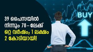 39 പൈസയില്‍ നിന്നും 78-ലേക്ക്; ഒറ്റ വര്‍ഷത്തില്‍ ഈ പെന്നി ഓഹരിയിലെ 1 ലക്ഷം 2 കോടിയായി!