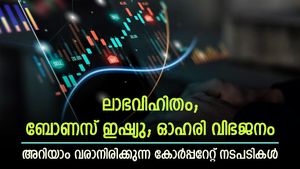 1,110% ലാഭവിഹിതം; ഒപ്പം ബോണസ് ഇഷ്യുവും ഓഹരി വിഭജനവും; വരാനിരിക്കുന്ന കോർപ്പറേറ്റ് നടപടികളറിയാം
