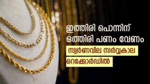 റെക്കോർഡ് വണ്ടിയിൽ നിന്നും ഇറങ്ങാതെ സ്വർണം, വില വീണ്ടും കൂടി, 1 പവൻ വാങ്ങിയാൽ കീശ കീറും