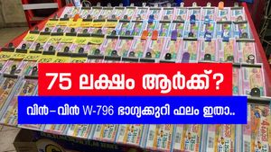 75 ലക്ഷം ആർക്ക്? ഇന്നത്തെ വിൻ-വിൻ W-796 ഭാ​ഗ്യക്കുറി ഫലം വന്നു, ഭാ​ഗ്യ നമ്പറുകൾ ഇതാണ്