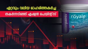 തകർന്നടിഞ്ഞ് ഏഷ്യൻ പെയിന്റ്സ്: ഓഹരി വിപണിയിൽ 43 ശതമാനത്തോളം തകർന്നു