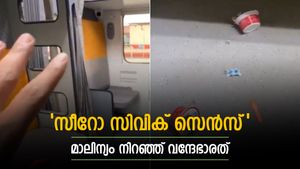 ഒരിക്കലും നന്നാവാത്ത ചില യാത്രക്കാർ, വീണ്ടും മാലിന്യം നിറഞ്ഞ് വന്ദേഭാരത് കോച്ച്, വിമർശം ശക്തം