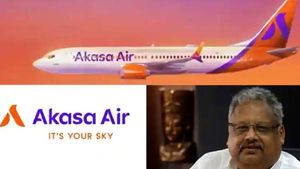 ராகேஷ் ஜுன்ஜுன்வாலா-வின் ஆகாச ஏர் லோகோ.. நீலமும், காவியும்..! 