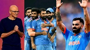 விடிய விடிய மேட்ச் பார்த்த சத்ய நாடெல்லா, தூங்கவே இல்லையாம்.. மேட்சால் மீட்டிங் வர தாமதம் - வீடியோ 