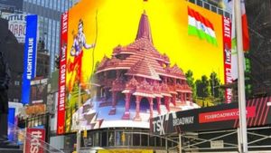 அயோத்தி ராமர் கோயில்: அமெரிக்காவில் ராட்சத விளம்பர போர்டுகள் 