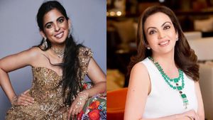 அப்பப்பா.. ஈஷா அம்பானி-யும் அப்படியே நீதா அம்பானி போல இருக்கிறாரே..!!