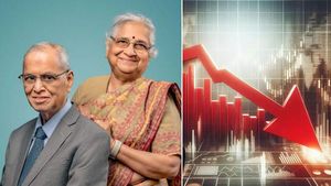 தொடர்ந்து சரியும் இன்ஃபோசிஸ் பங்கு விலை.. ரூ. 6,800 கோடியை இழந்த நாராயண மூர்த்தி குடும்பத்தினர்!