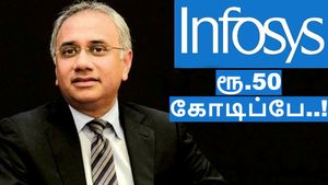 கல்லா கட்டிய இன்போசிஸ் சலில் பாரிக்.. ஊழியர்களுக்கு சம்பள உயர்வு 6 மாசம் லேட்டு.. ஆனா CEO-க்கு ரூ.50 கோடி..!