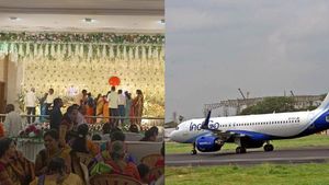 இண்டிகோ விமானம் ரத்து: விமானநிலையத்தில் சிக்கி கொண்ட மணமக்கள்!! அப்புறம் நடந்தது தான் டிவிஸ்டு!!