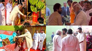 அமைச்சர் எல்.முருகன் வீட்டில் பொங்கல் விழா!! பிரதமர் மோடியுடன் பராசக்தி படக் குழுவினரும் பங்கேற்பு!!