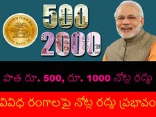     నోట్ల ర‌ద్దు ప్ర‌భావం వివిధ రంగాల‌పై ఎటువంటి ప్ర‌భావం చూపుతోంది?