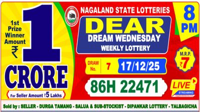 Nagaland State Lottery Result On December 17: Check Dear Dream Lottery Wednesday 8PM Winners List