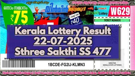 Kerala Lottery Result On 22-07-2025 For Sthree Sakthi SS 477 Lucky Draw OUT: First Prize & Winners Full List