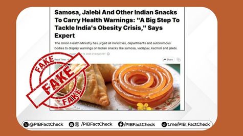 FACT CHECK: No Health Warning on Samosa, Jalebi, or Ladoo; PIB Debunks Fake News