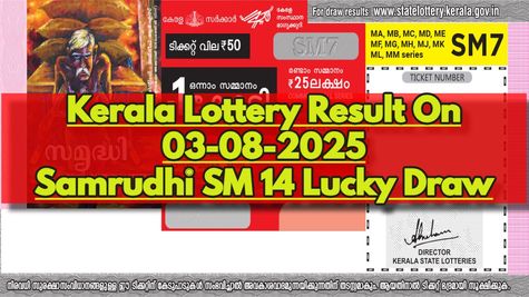 Kerala Lottery Result On 03-08-2025 For Samrudhi SM.14 Bumper Draw: Rs 1 Crore First Prize; Full Winners List