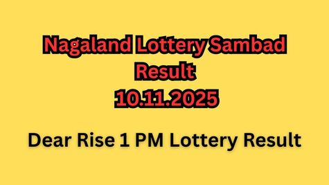Nagaland Lottery Sambad Result Today 10 Nov Declared: Check Dear Rise 1 PM Lottery Result Rs.1 Crore Prize