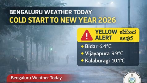 Bengaluru Weather Today: Chilly Start to New Year 2026 as Yellow Alert Issued for Several Karnataka Districts