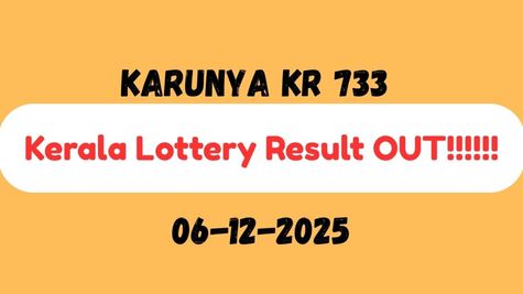 Kerala Lottery Result Today, DEC 6: Karunya KR 733 Result Declared; Check Rs. 1 Cr Winning Numbers Now!