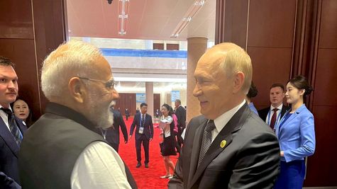 Russian President Vladimir Putin Arrives In India, PM Modi Receives Him At Airport