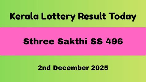 Kerala Lottery Result Today, 02/12/2025: Sthree Sakthi SS 496 Result Is Now OUT; Check The 1st Prize Winner