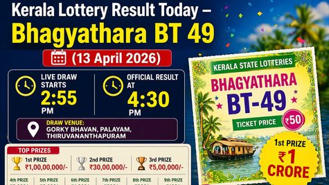 Kerala Lottery Result Today, 13 April 2026: Bhagyathara BT 49 Results For Bumper Prize 1 Cr; Check Full List